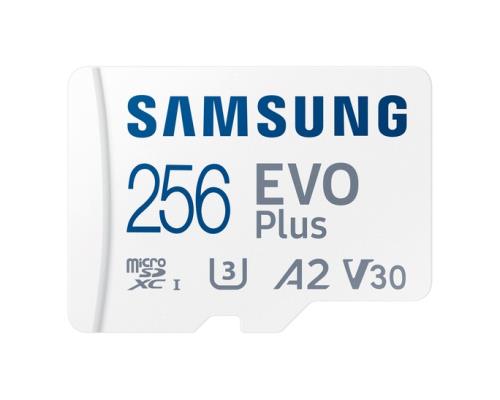 SAMSUNG Evo Plus 256GB U3,V30,A2,Class 10,4K UHD,160MB/s,160MB/s microSDXC UHS-I HAFIZA KARTI+ADAPTÖRLÜ
